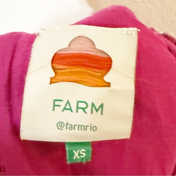 Farm Rio Daisy Cutwork Embroidered Sleeveless Tie Strap Pink Midi Dress size XS - Picture 8 of 13